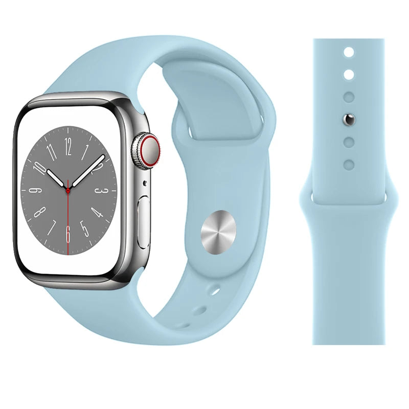 Official Silicone band for Apple Watch band Ultra 2 49mm 44mm 40mm 41mm 45mm 38mm Sport band Apple Watch Series 9 7 5 SE 10 42mm 46mm