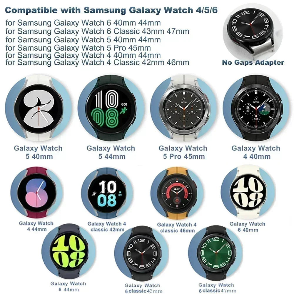 Silicone strap For Samsung Galaxy watch 6 4 Classic 47mm 43mm 46mm Curved original replacement band For Watch 7 6 5 4 40mm 44mm