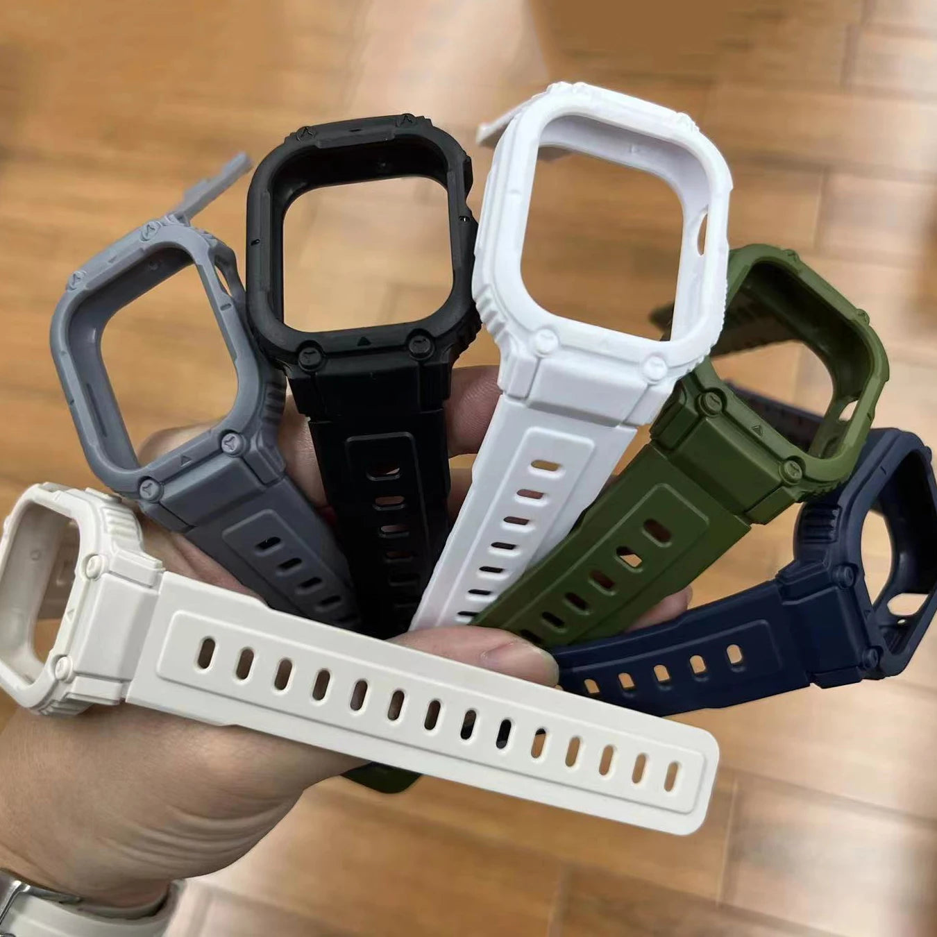 Sport Rubber Band+Case for Apple Watch 44mm 41mm 40mm 45mm Silicone protection Cover band Apple Watch Series 9 8 7 Correa 6 SE 5 4