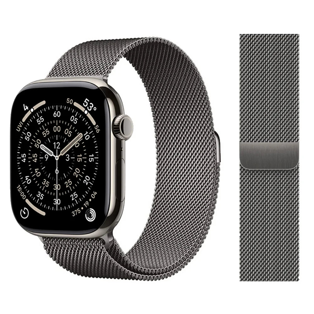 For Apple Watch band 11 10 9 8 SE 46mm 42mm 44mm 45mm Ultra 3 2 49mm 41mm Milanese Loop metal band correa Apple Watch bands