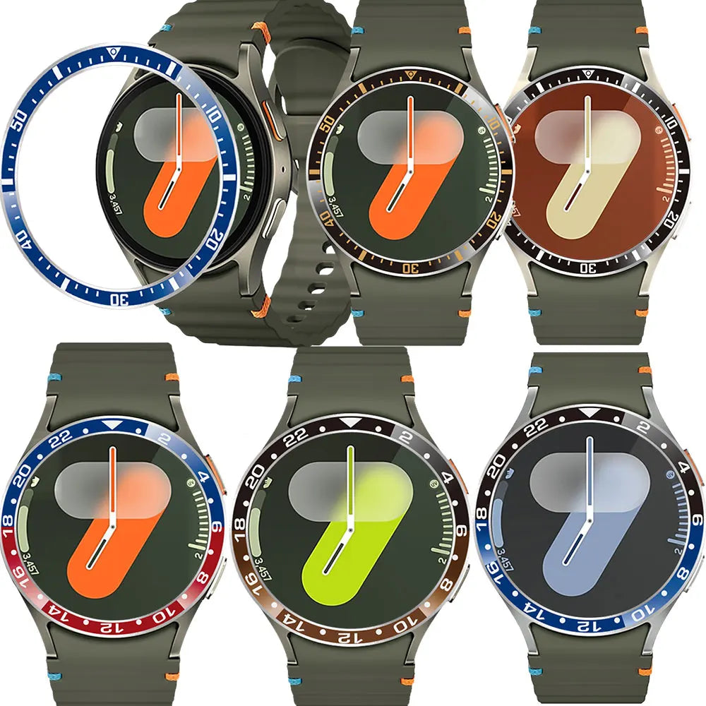 Metal Bezel Ring For Samsung Galaxy Watch 7/6/5/4 40mm 44mm Stainless Steel Bezel Protector Watch Case Ring Decoration Accessory