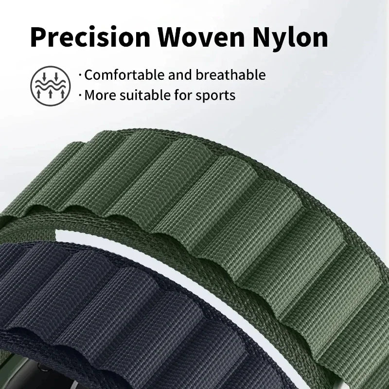 20mm 22mm Nylon Alpine Strap for Samsung Watch 7 6 5 Classic Bracelet Wristband for Huawei Watch 5/4/GT6-5 Pro 46mm Amazfit GTR