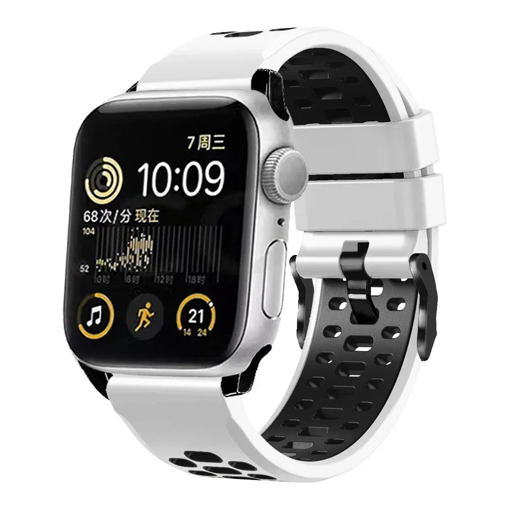 Sport Silicone band For Apple Watch Ultra 2 49mm band Wristband For Apple Watch Series 9 8 7 SE 6 45mm 44mm 42mm Accessory