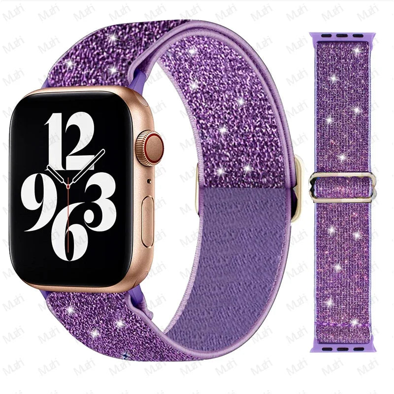 Nylon Elastic Solo Loop for Apple Watch Ultra 49mm band 45mm 44mm 46mm 41mm Scrunchie Adjustable band Apple Watch serie 6 7 8 9 10
