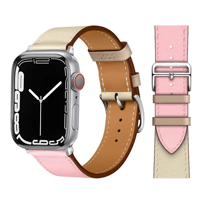 Leather Watch band for Apple Watch band 46mm 44mm 49mm 45mm 42mm 40mm 38mm 41mm band Apple Watch Series 10 Ultra 9 8 7 6 5 4 3 SE