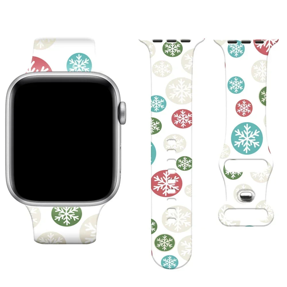 Christmas band for Apple Watch band 40mm 41mm 42mm 44mm 45mm 49mm 46mm Silicone Sport band Apple Watch Ultra 10 9 8 7 6 5 4 3 SE