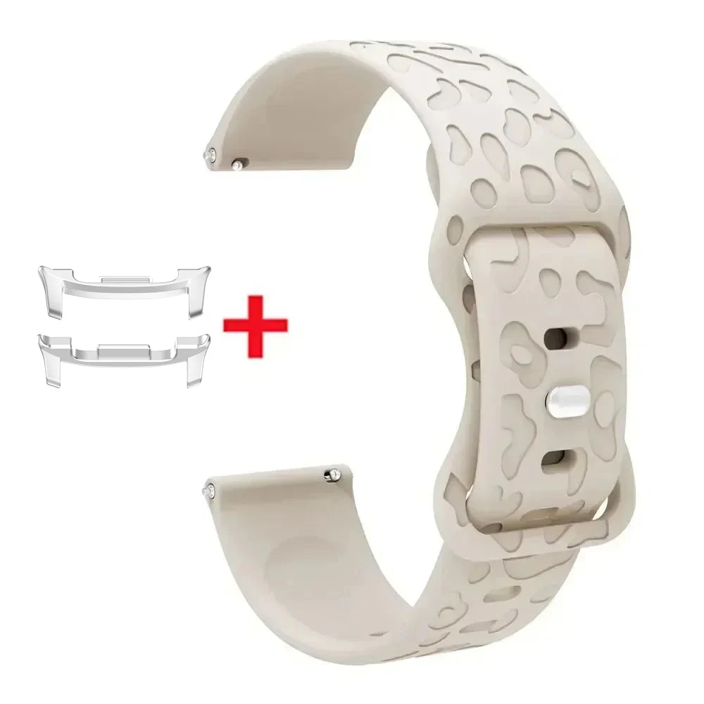 Samsung galaxy watch 8 Band Leopard Print Strap For galaxy watch 8 classic Silicone Engraved Wristband Replaceable Watchband