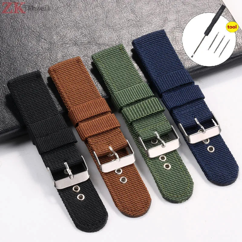 18mm 20mm 22mm Band Nylon Watch Strap for Samsung Galaxy Watch 5 Pro 42mm 46mm Active1 Active2 Gear S3 Frontier Sports