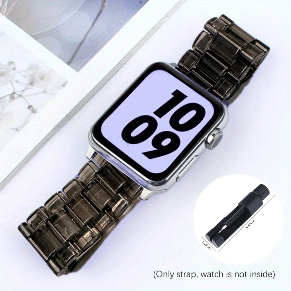 Transparent Link band for Apple Watch band 44mm Ultra 49mm 41mm 45mm 46mm 42mm glacier band Apple Watch Series 10 9 8 7 6 5 4 3