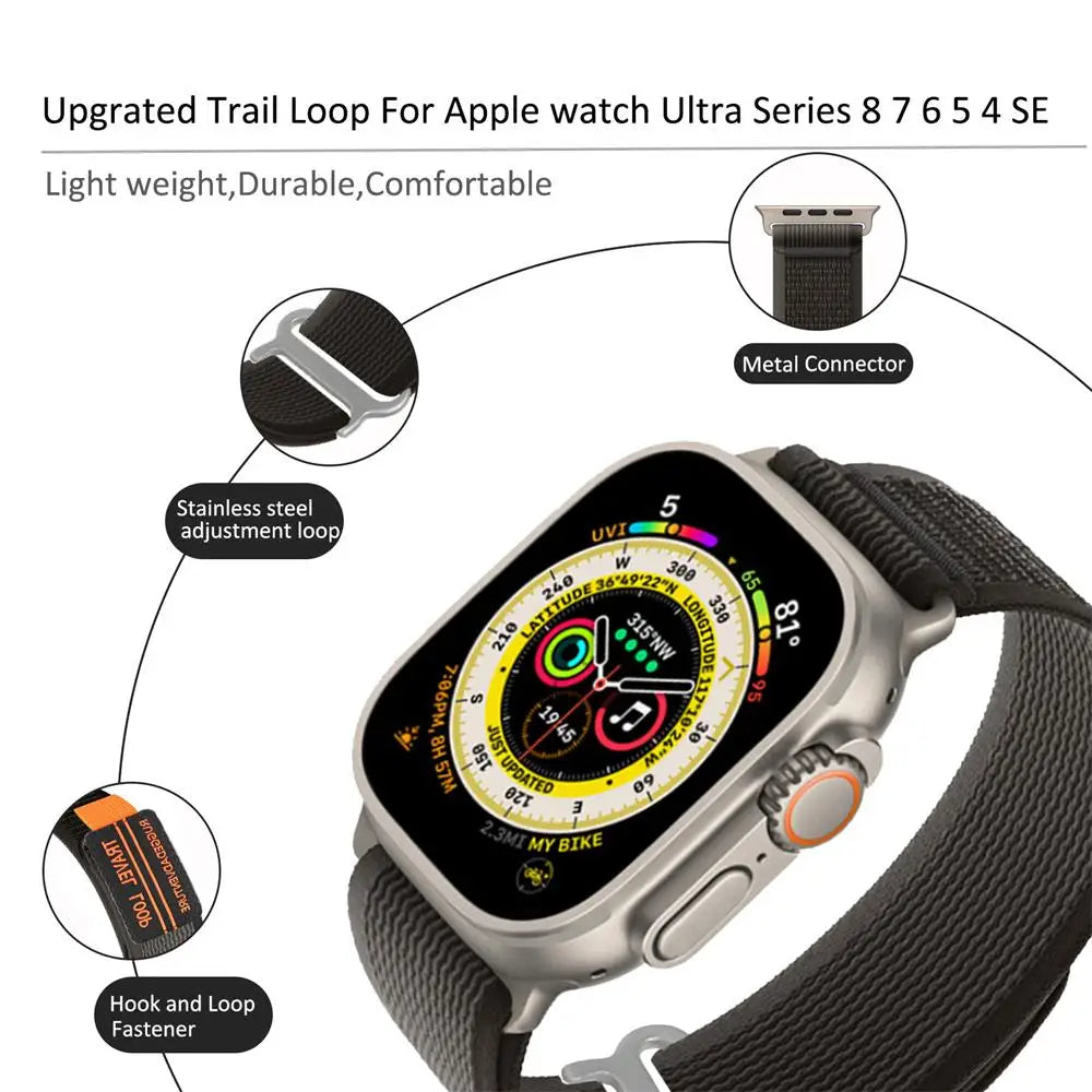 bands for Apple Watch Ultra 2 3 band 44mm 40mm 49mm 41mm 45mm 42mm Trail loop band correa Apple Watch Series 7 SE 8 9 10 11 46mm