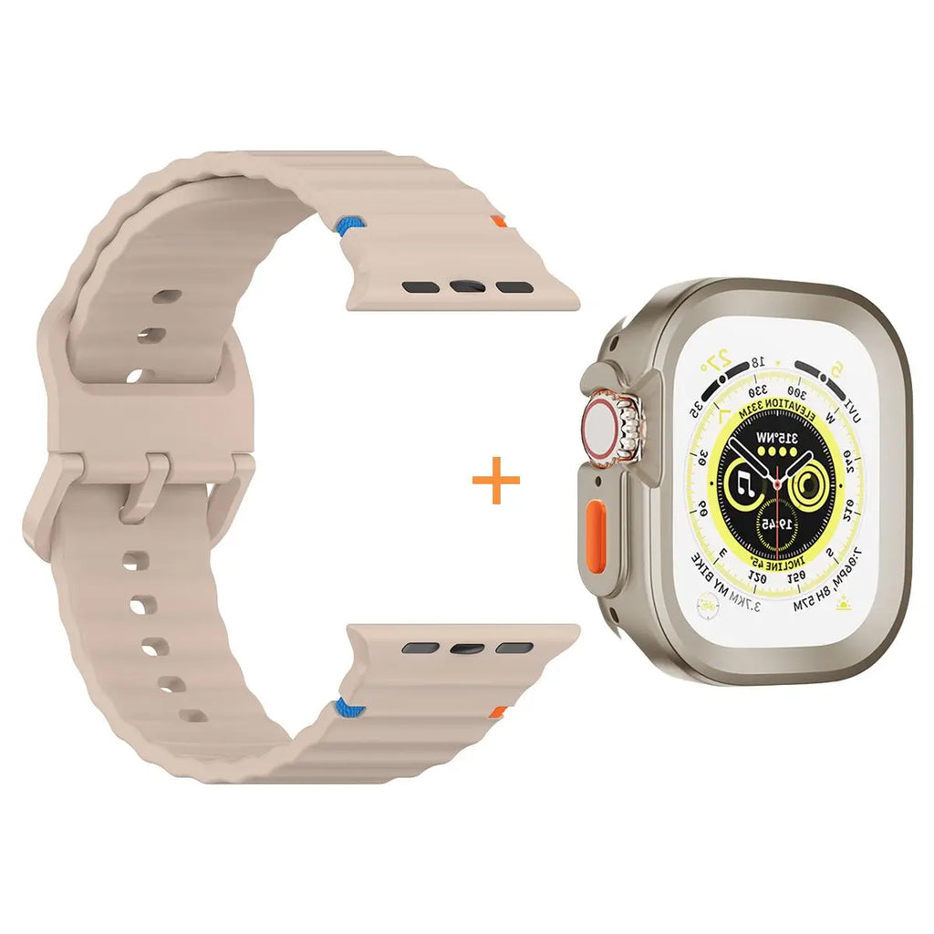 Silicone Case+band For Apple Watch Ultra 3 49mm 42mm 46mm 44mm 40mm 45mm 41mm band cover for Apple Watch Series 11 10 SE 3 9 8 7