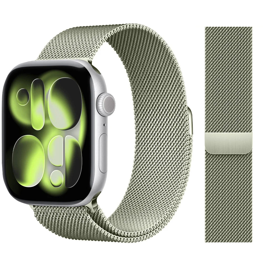 For Apple Watch band 11 10 9 8 SE 46mm 42mm 44mm 45mm Ultra 3 2 49mm 41mm Milanese Loop metal band correa Apple Watch bands