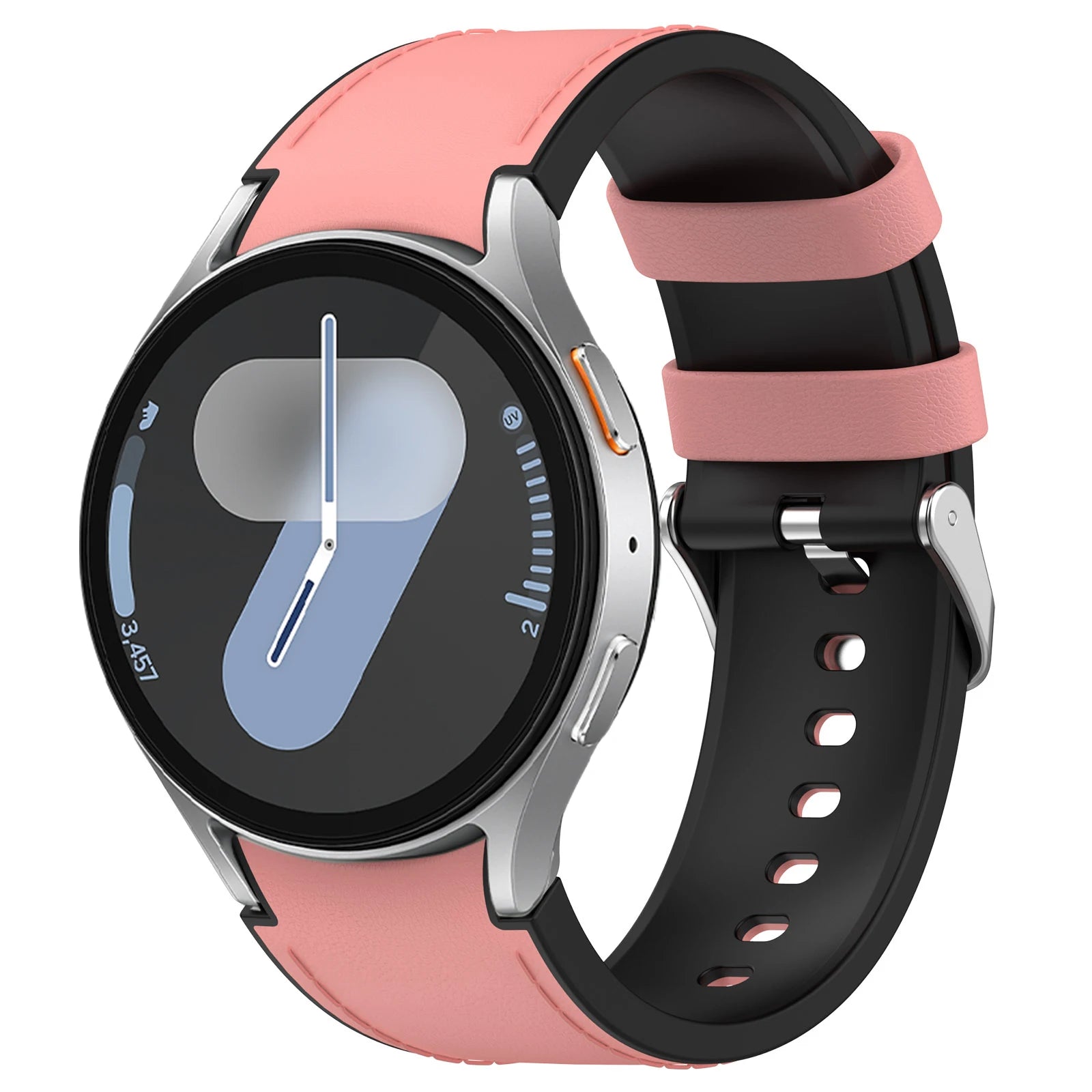 No Gaps Leather Strap for Samsung Galaxy Watch 7 6 5 4 40mm 44mm 6 4Classic 43mm 47mm Silicone Band for Galaxy Watch 5Pro 45mm