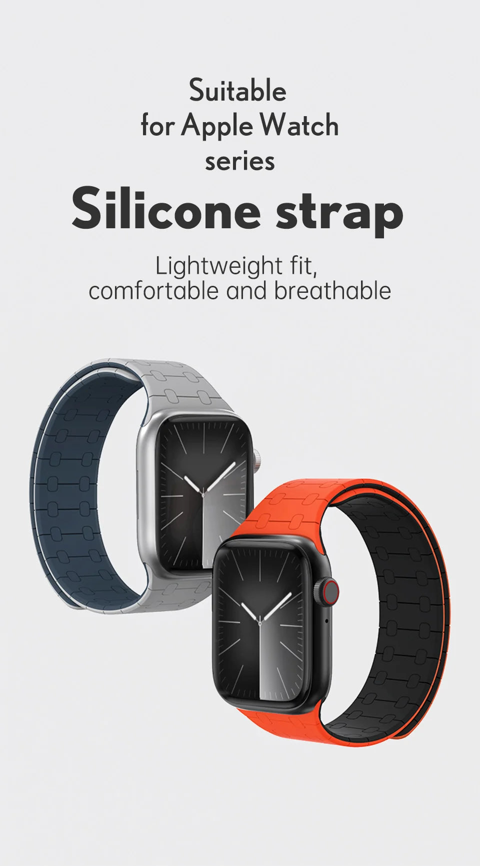 PZOZ Silicone Watch band For Apple Watch Ultra 3 2 49mm Chain Magnetic Wrist band For Apple Watch Series 11 10 9 8 Wristband