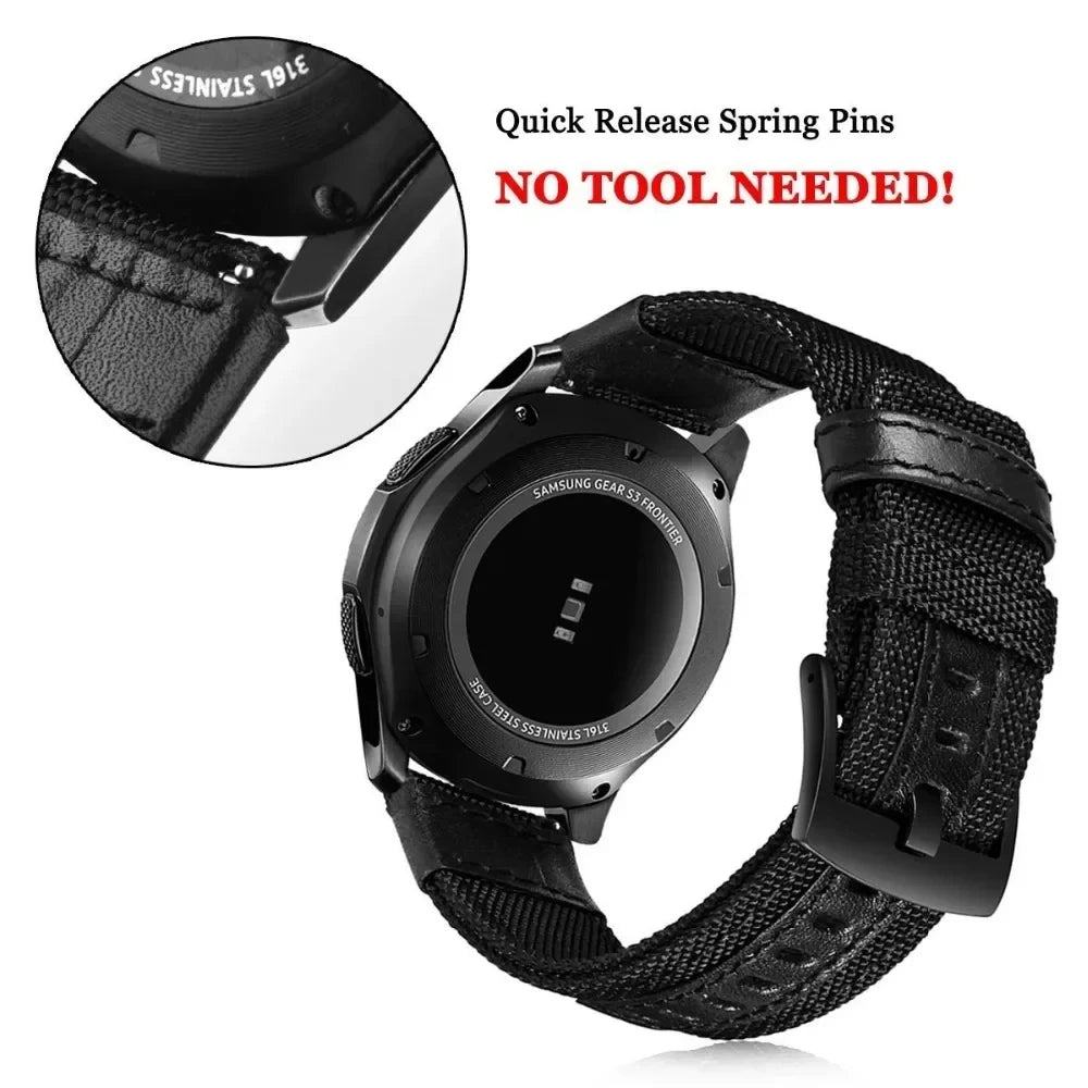 22mm 20mm Wrist Strap for Samsung Galaxy Watch 6 5 4 3 5Pro 40mm 44mm 42mm 46mm Gear S3 Frontier Classic Nylon Woven Sport Band