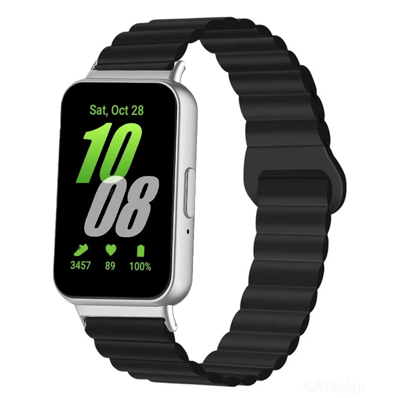 Magnetic Silicone Strap for Samsung Galaxy Fit 3 Sport Smart Watch Wristband for Samsung Galaxy Fit3 Accessories Correa Bracelet