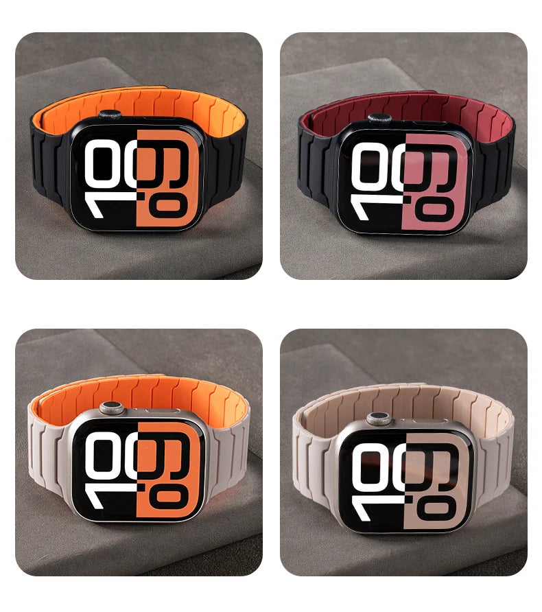 magnetic band For Apple Watch band Ultra 2 3 49mm 44mm 40mm 41mm 46mm 42mm 45mm 38mm Silicone band Apple Watch Series 11 9 8 SE 10