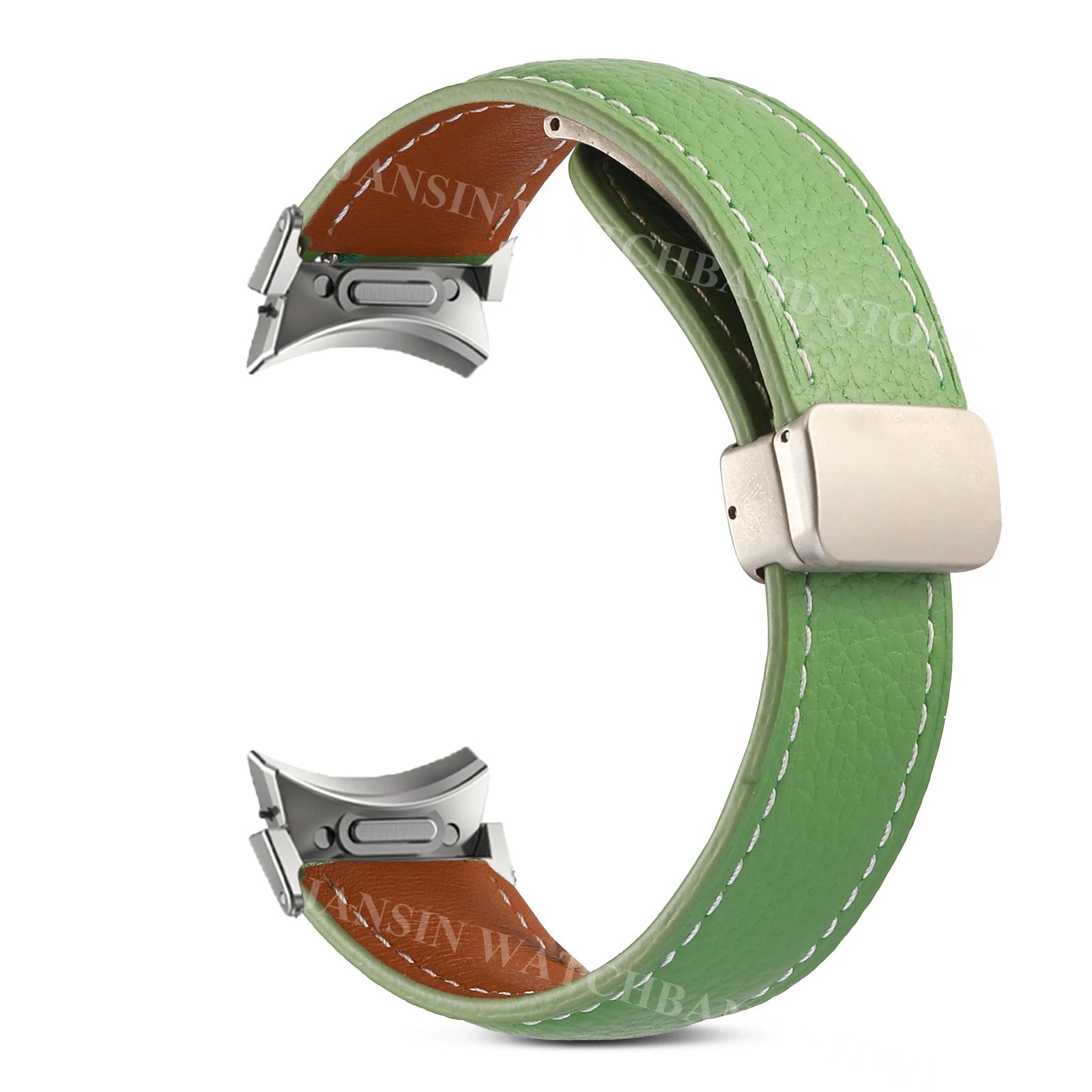 No Gaps Leather Band For Samsuang Galaxy Watch 7 6 5 4 40 44mm 5Pro Magnetic Buckle Strap Galaxy Watch 4 6 Classic 43 4742 46mm