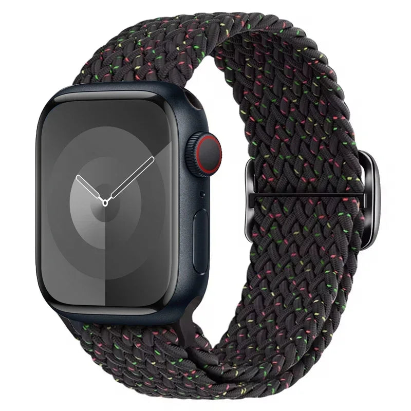 Braided band For Apple Watch band 45mm Ultra 2 49mm 44mm 40mm 41mm 42mm 46mm Elastic adjustable band Series 10 9 8 7 3 5 SE 6 4