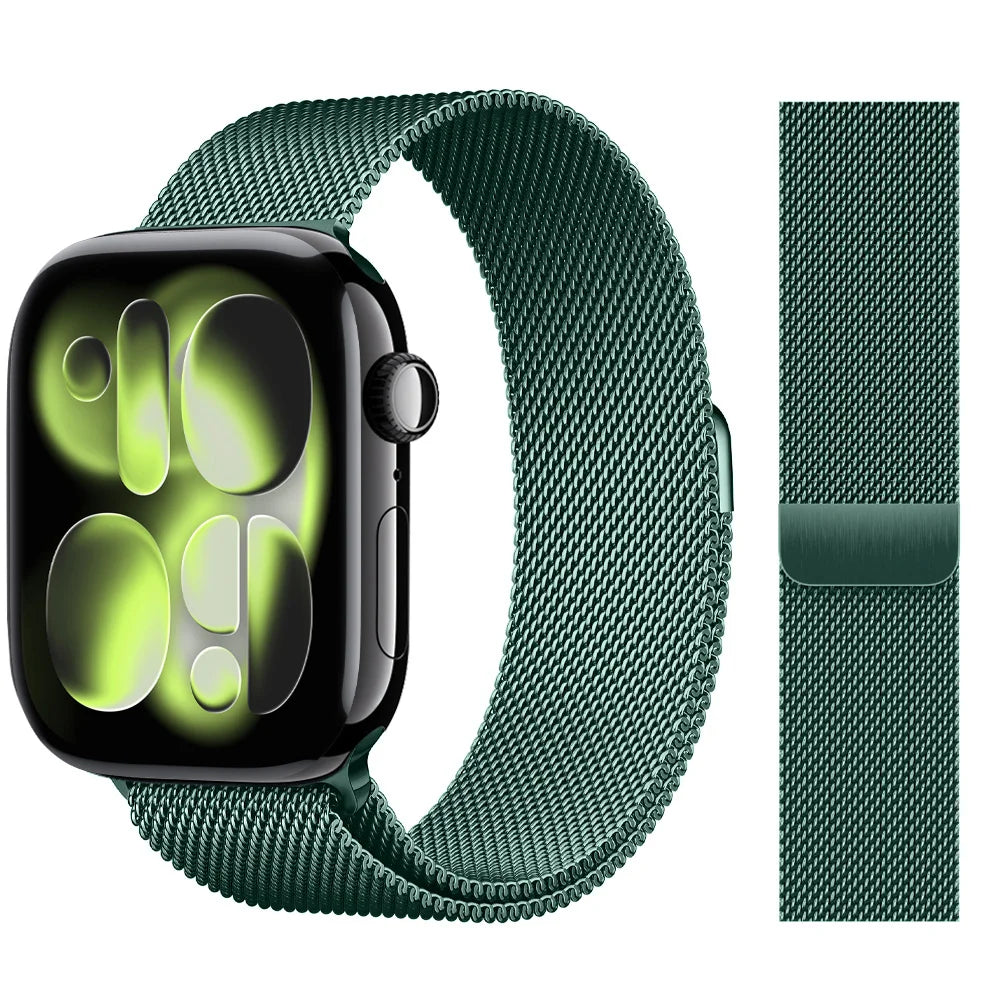 For Apple Watch band 11 10 9 8 SE 46mm 42mm 44mm 45mm Ultra 3 2 49mm 41mm Milanese Loop metal band correa Apple Watch bands