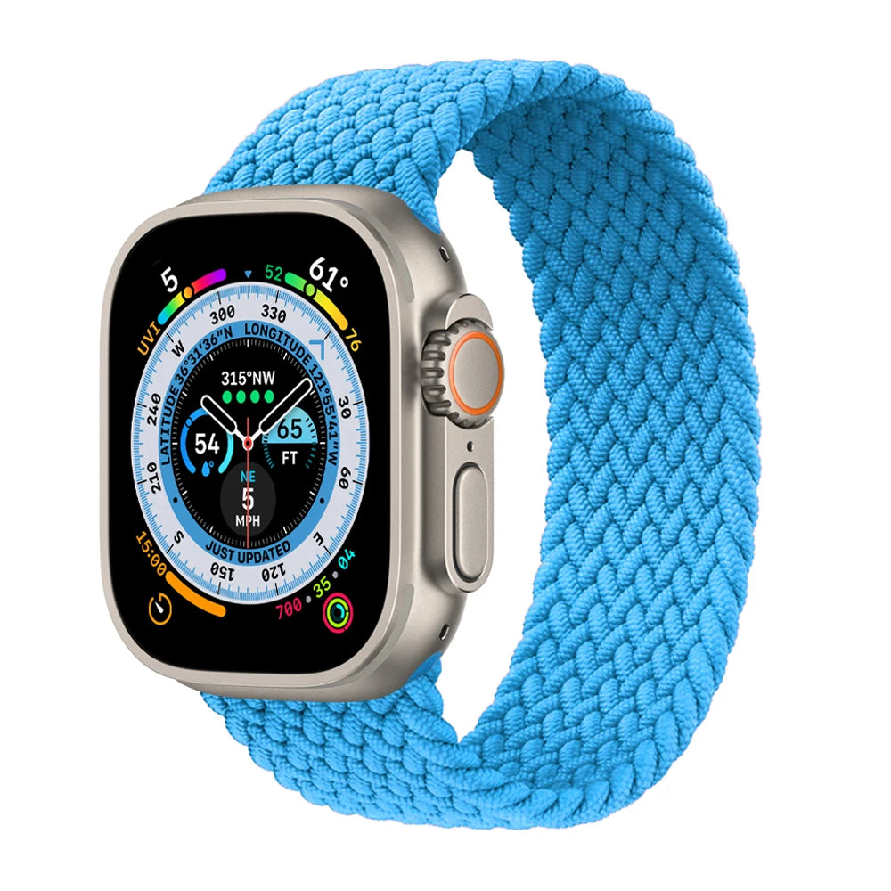 Braided Solo Loop For Apple Watch band 44mm 40mm 45mm 41mm 49mm 42mm 46mm band Apple Watch Series 10 9 SE 8 7 6 5 4 Ultra 2 Band