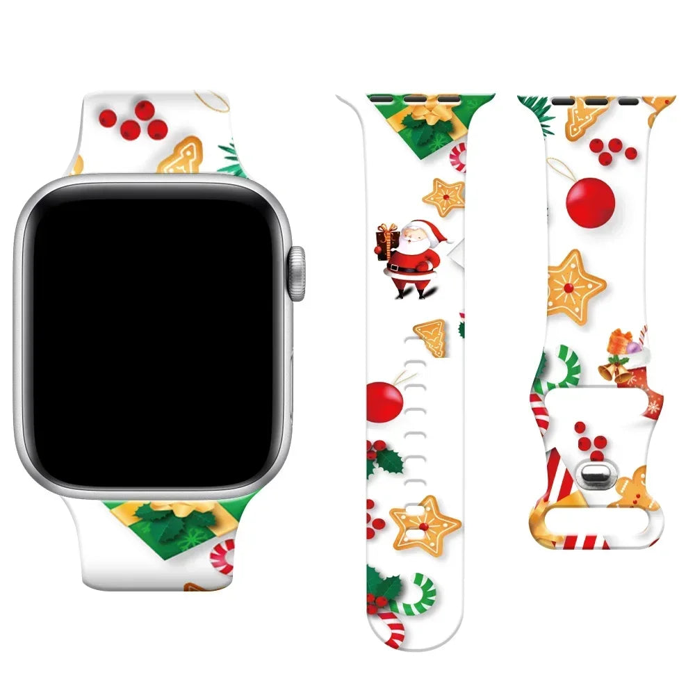 Christmas band for Apple Watch band 40mm 41mm 42mm 44mm 45mm 49mm 46mm Silicone Sport band Apple Watch Ultra 10 9 8 7 6 5 4 3 SE