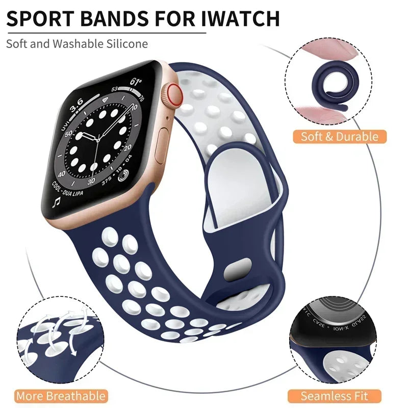 Sport Silicone band For Apple Watch band 45mm 44mm Ultra 2 49mm 40mm 41mm 38mm 42mm 46mm Pride band Series 10 9 8 SE 7 6 Band