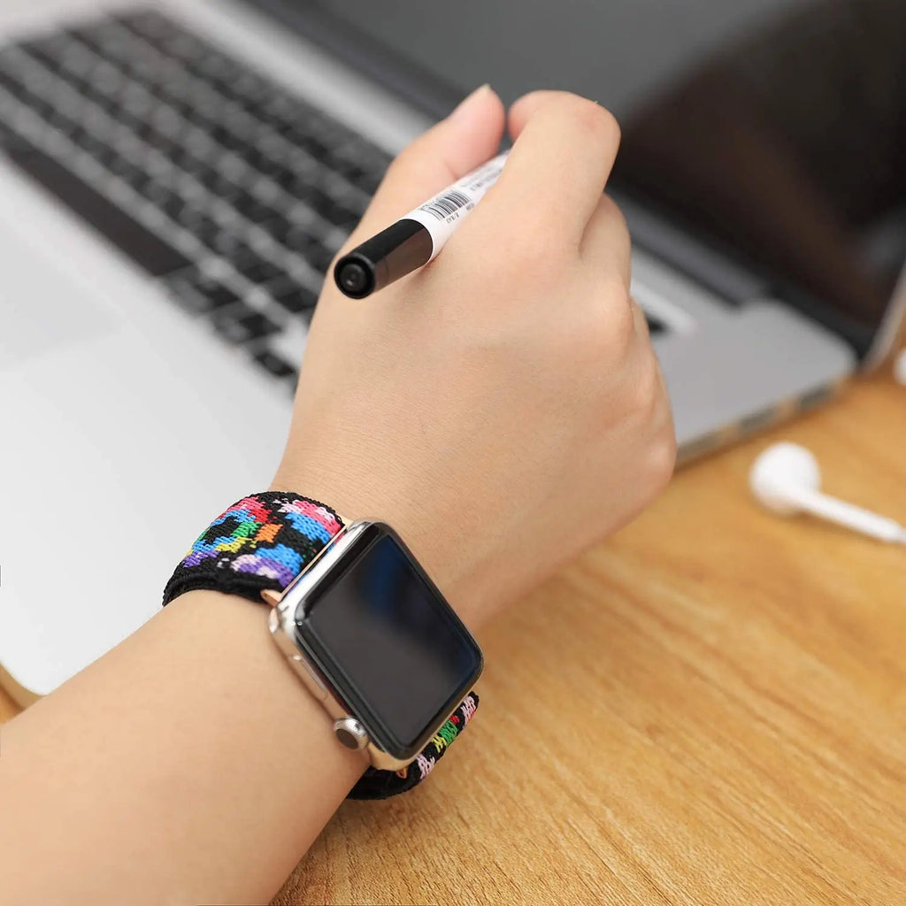 Scrunchie band for Apple Watch band 40mm 44mm 42mm 45mm 41mm 49mm Elastic solo loop band Apple Watch Series 3 SE 6 7 8 9 Ultra 2