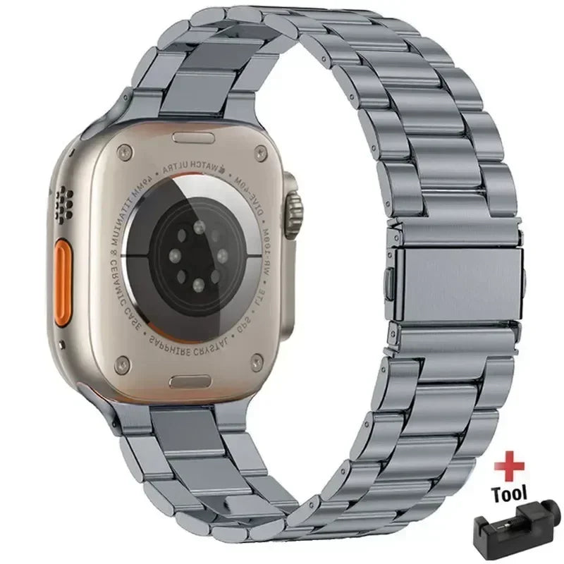 Stainless Steel band for Apple Watch band 44mm 45mm 38mm 42mm 40mm 41mm metal link band Apple Watch Series 9 10 8 7 6 5 4 SE Ultra 49mm m