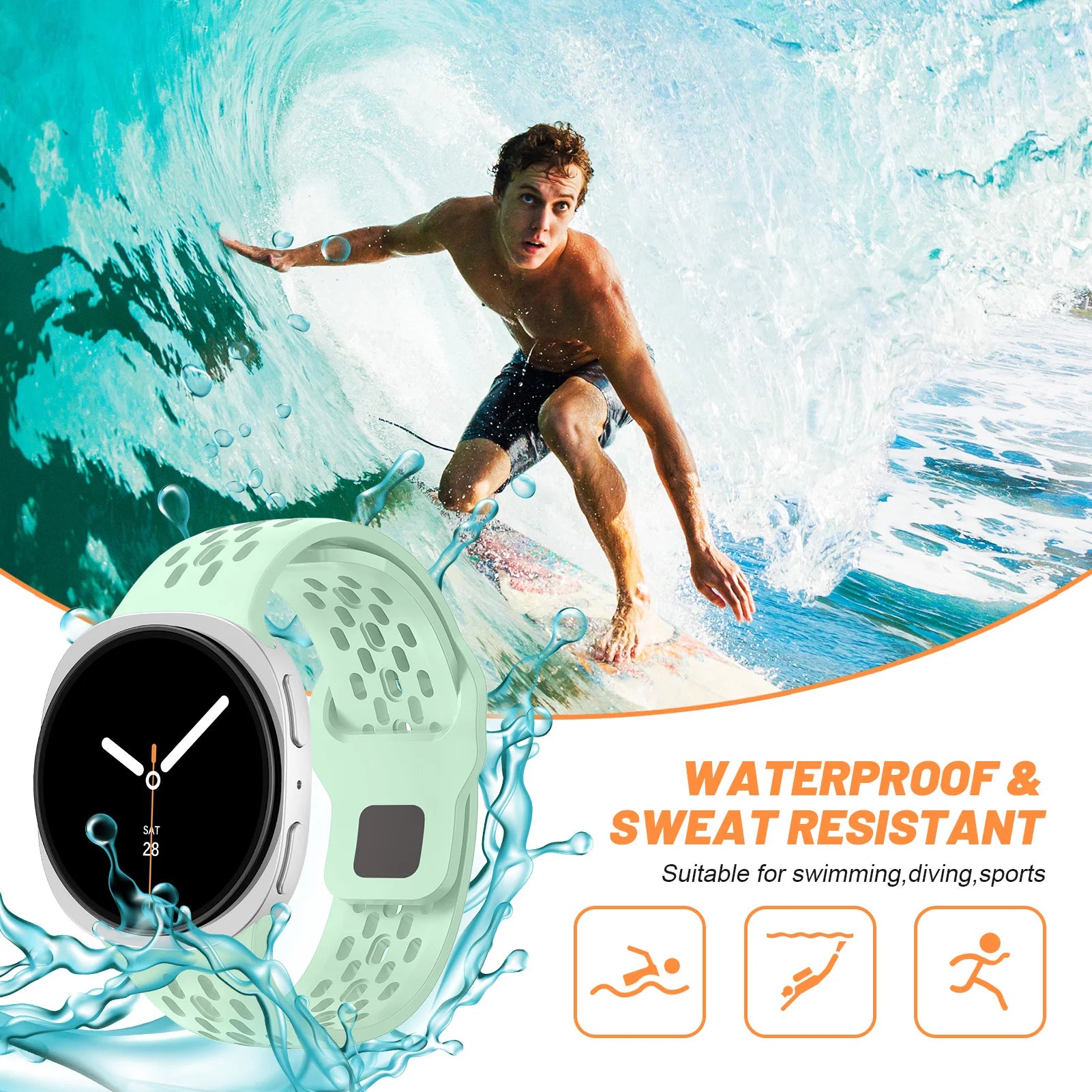 Silicone straps for Samsung Galaxy Watch 8 Strap 40/44mm Sport Bracelet correa Galaxy Watch 8classic 46mm wristband Accessories