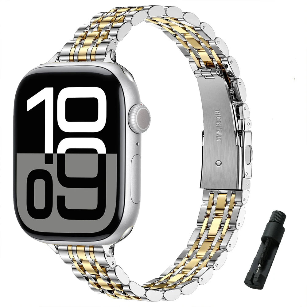 For Apple Watch 10 11 46mm band metal Wristband Lady band For Apple Watch 9 8 7 Ultra 49mm 44mm 45mm band Women Business Watchband