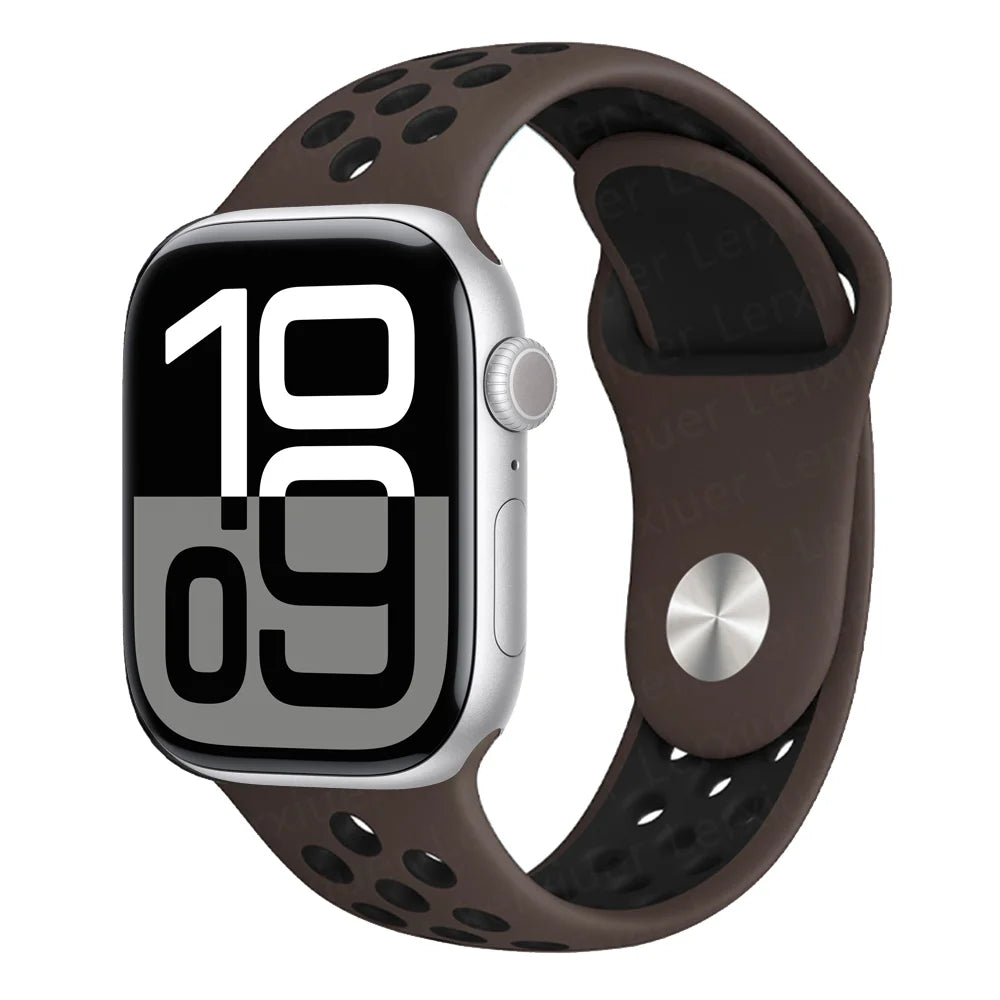 Official band For Apple Watch band Ultra 2 40mm 44mm 46mm 49mm 41mm 42mm 45mm Silicone band correa Apple Watch 11 10 9 8 7 6 SE3 band