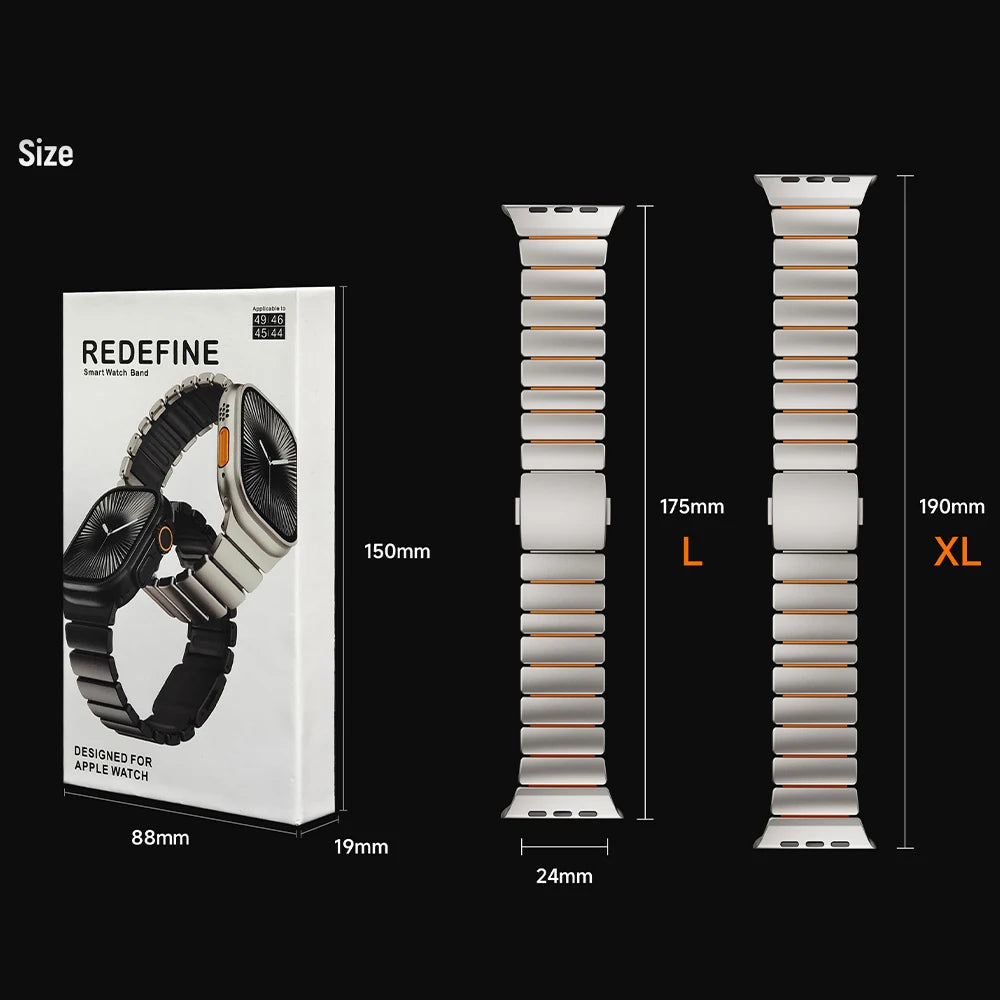 Titanium Fluoroelastomer Rubber band for Apple Watch Ultra 3 2 49mm Series 11 10 46mm band for Apple Watch 9 8 7 6 5 SE 3 44mm 45mm