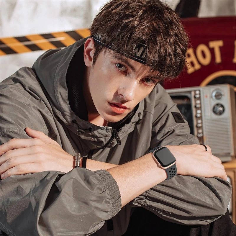 band For Apple Watch band 46mm 44mm 45mm 49mm 40mm 41mm 38mm 42mm correa Breathable band Apple Watch Series Ultra 11 10 9 8 SE 7 6