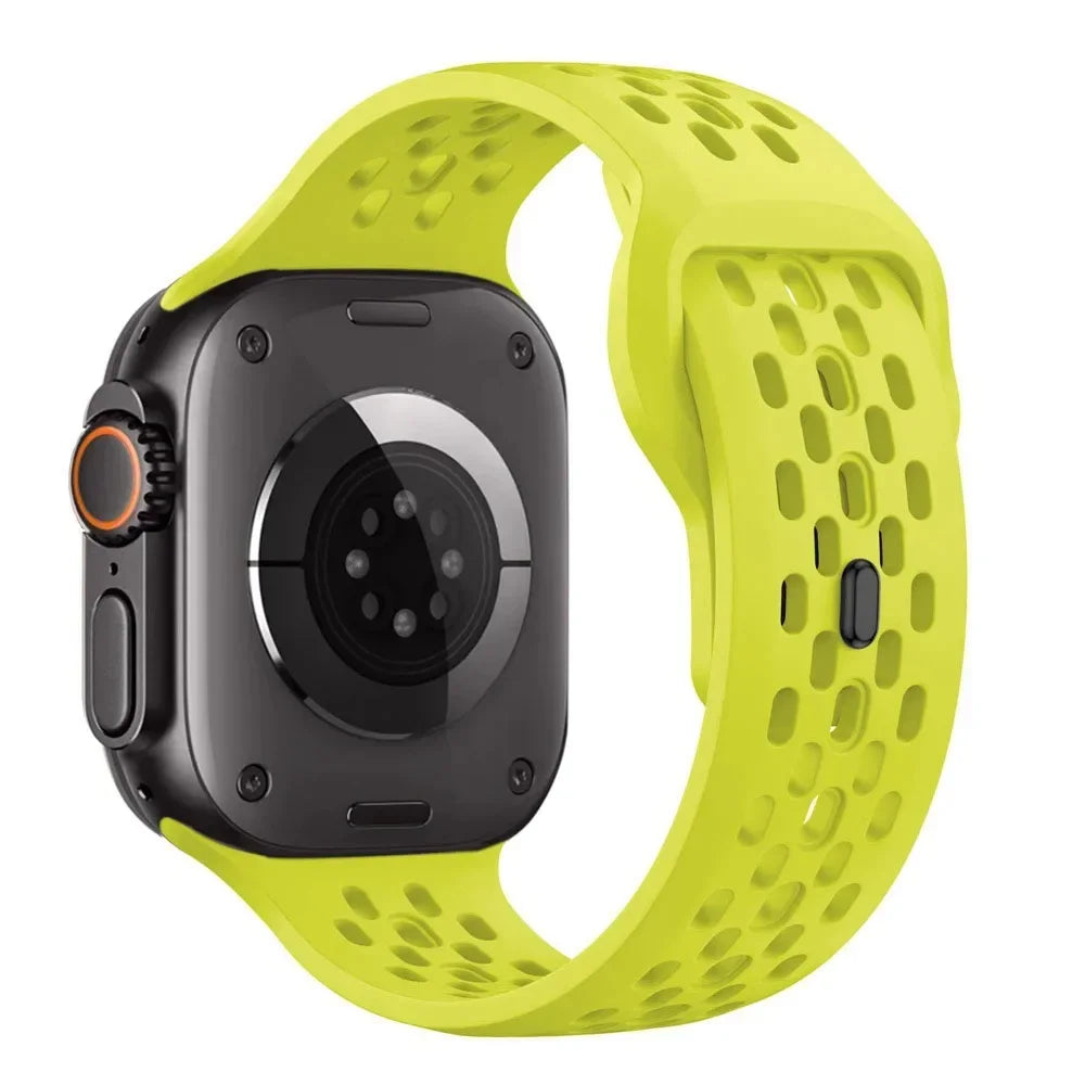 Sport Silicone band for Apple Watch Ultra 2 1 10 42mm 46mm 49mm Soft Breathable band Wristband Apple Watch Series 9 8 7 6 5 4 SE Band