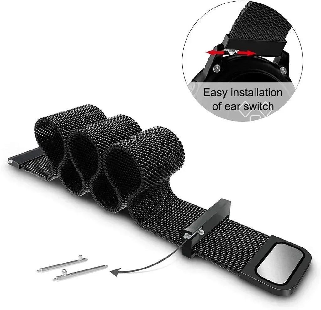 20/22mm Magnetic Milanese Strap for Samsung Galaxy Watch 7 6 5 4 40 44mm Gear S3 Stainless Steel Band for Huawei 4 GT3 Bracelet