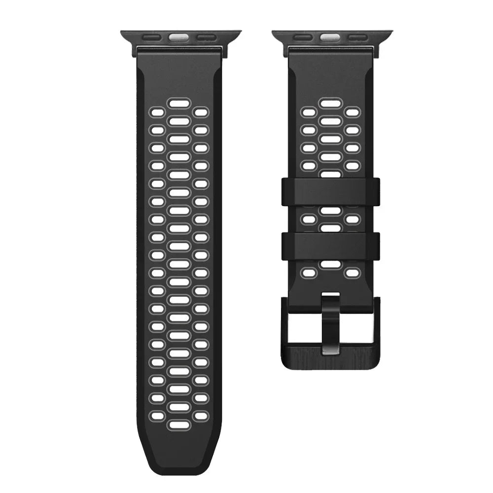 Sport Silicone band For Apple Watch Ultra 2 49mm band Wristband For Apple Watch Series 9 8 7 SE 6 45mm 44mm 42mm Accessory