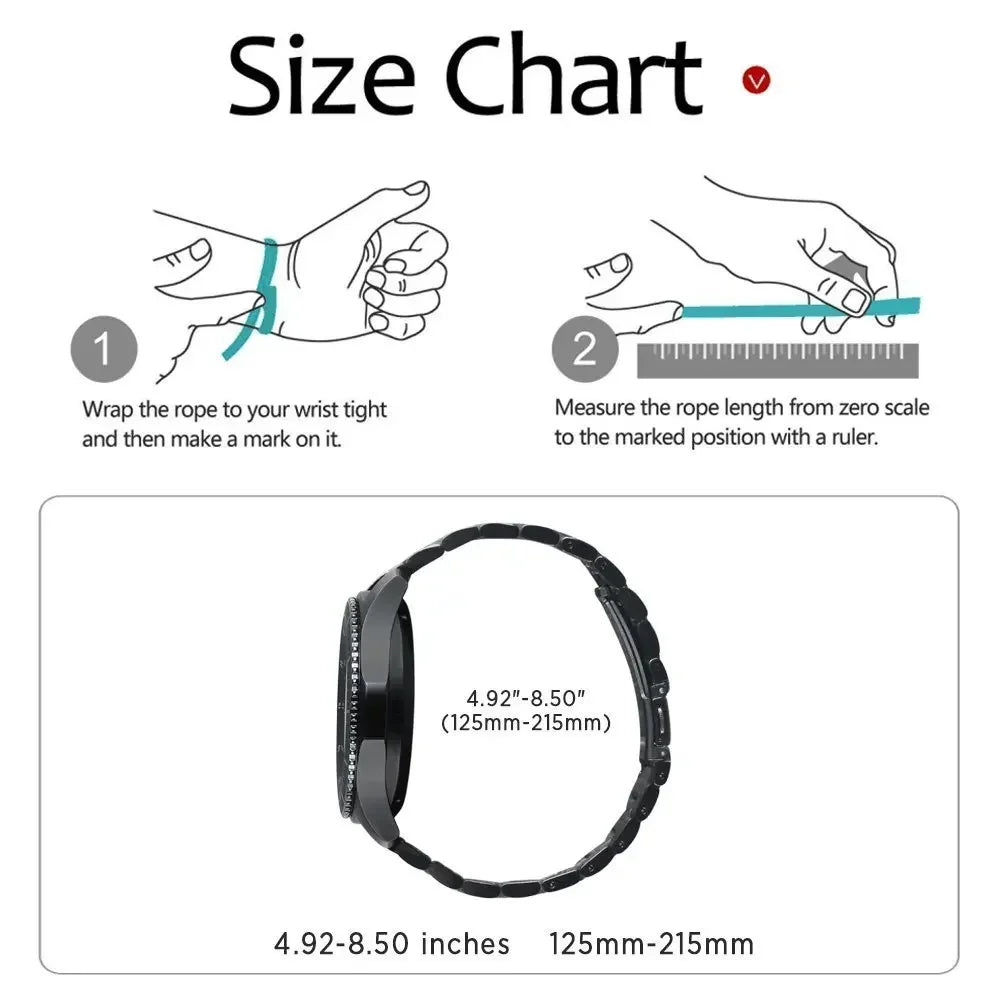 22mm 20mm Strap for Samsung Galaxy 7 6 5 4 40/44mm 6Classic Gear S3 Active2 Stainless Steel Bracelet for Huawei GT3 4Pro Amazfit