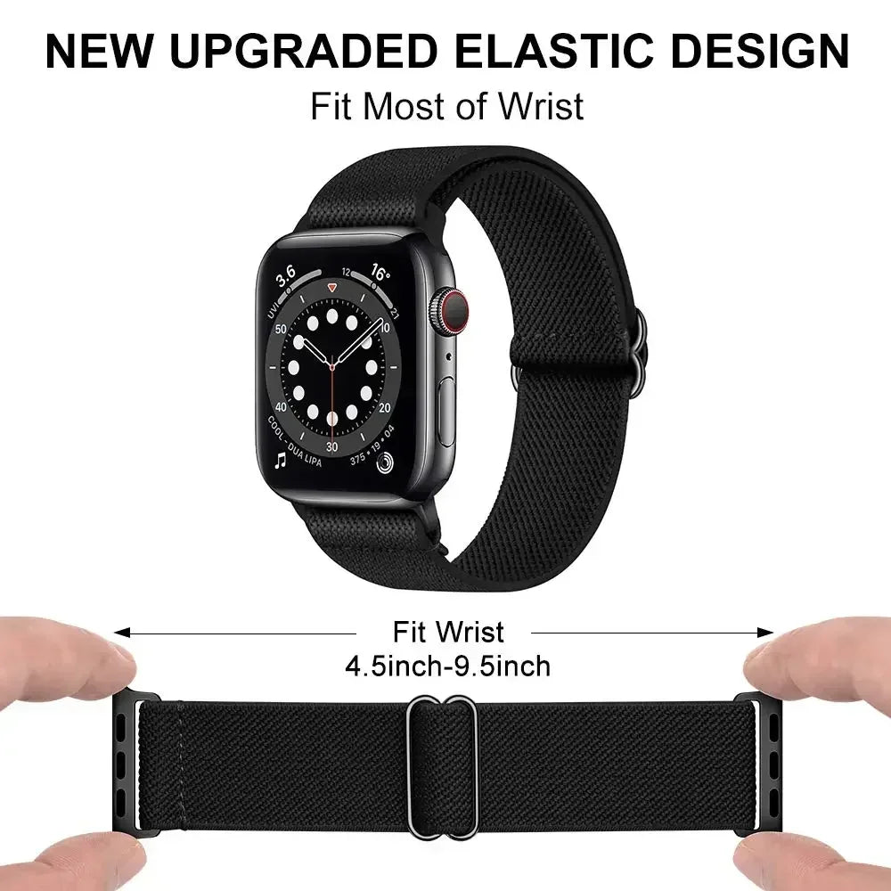 Bohemian Nylon band for Apple Watch Ultra 2 49mm 42mm 45mm 38mm 40mm 41mm 44mm Elastic Shiny band Apple Watch Series 10 9 8 7 6 5 4 3 SE