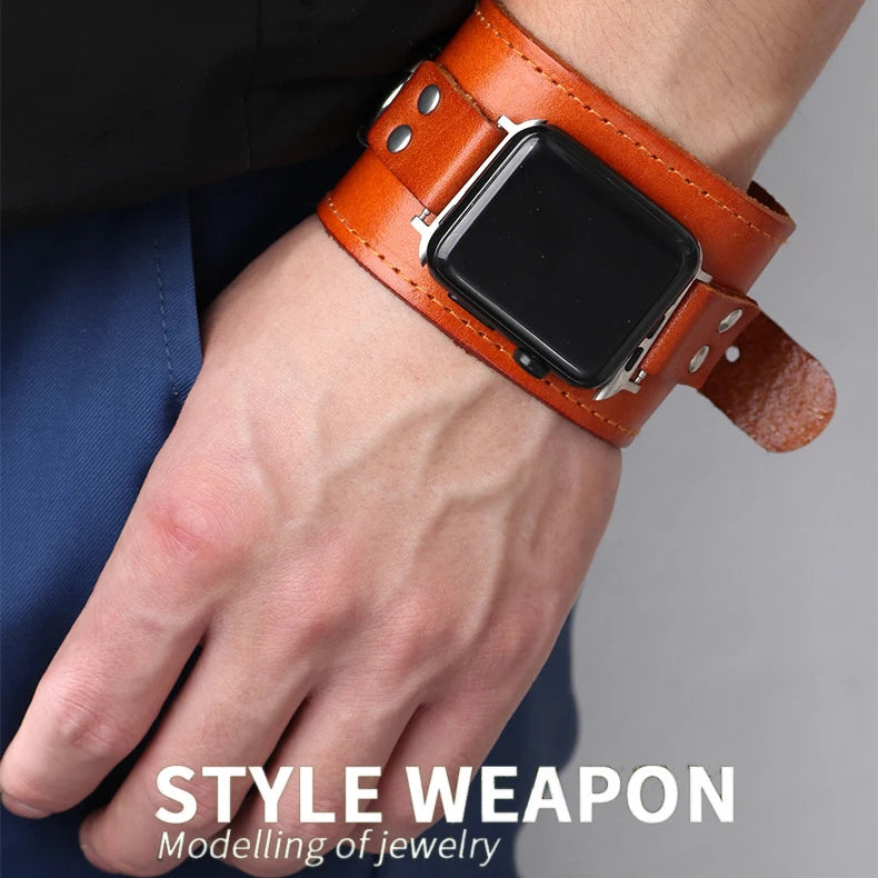 Genuine leather band for Apple Watch band loop 44mm 45mm watch band for Apple Watch Ultra 49mm 45mm 41mm 8 7 6 5 4 band accessories