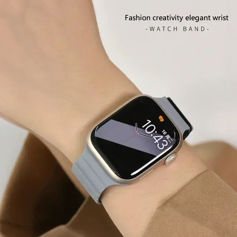 Magnetic band For Apple Watch band 45mm 38mm 49mm 40mm 42mm 41mm Silicone Sport band Apple Watch Series Ultra 10 9 6 5 7 8 SE 44mm