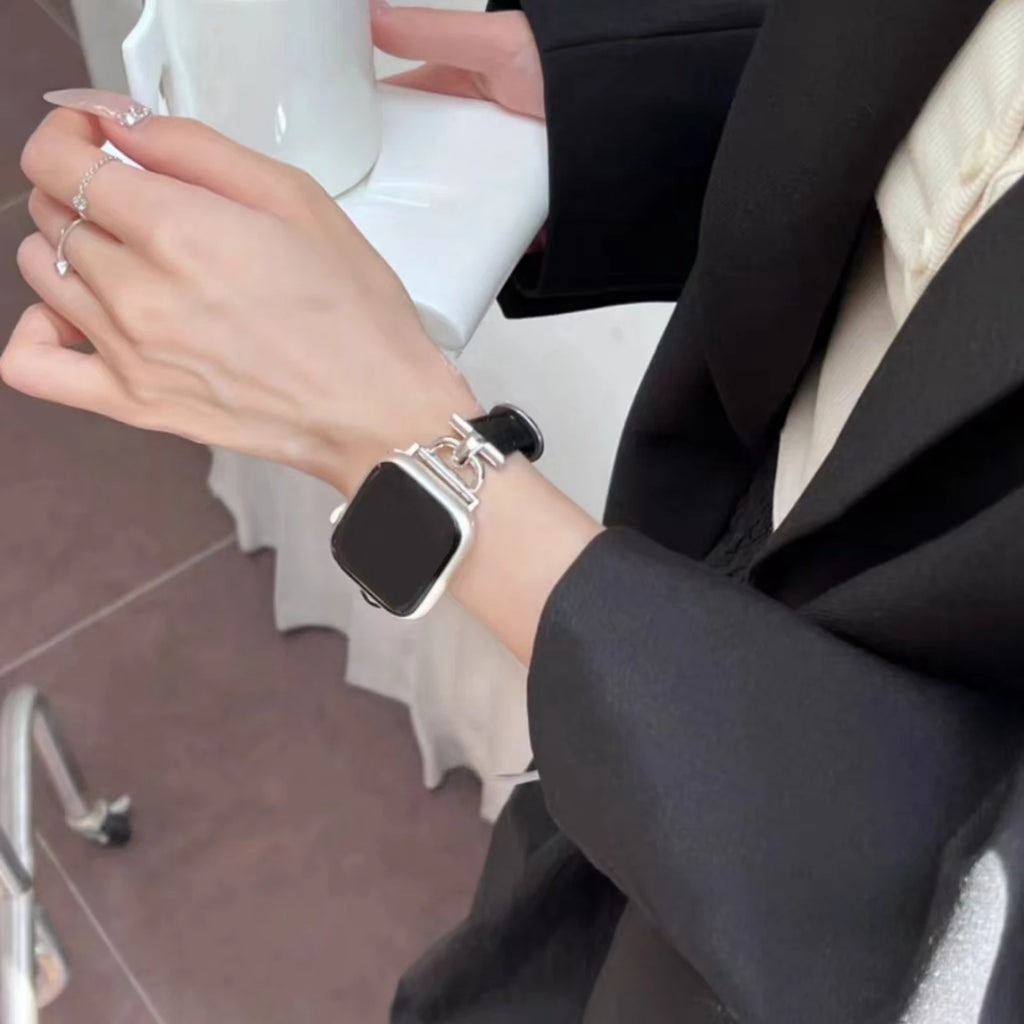 Fashion Leather loop Correa For Apple Watch band Series Ultra 11 10 9 8 7 6 5 4 3 38mm 40mm 41mm 42mm 44mm 45mm 46mm 49mm band