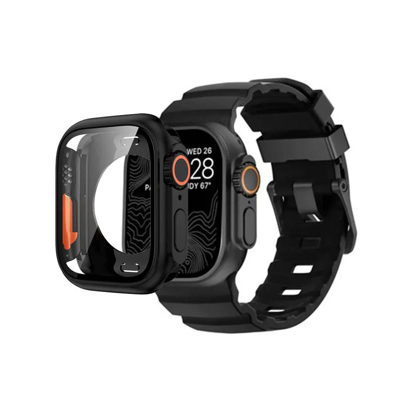 Silicone band+Case Change to Ultra For Apple Watch Ultra 10 9 8 7 6 5 4 SE For Apple Watch 46mm 49mm 45mm 44mm 42mm 41mm 40mm 38mm