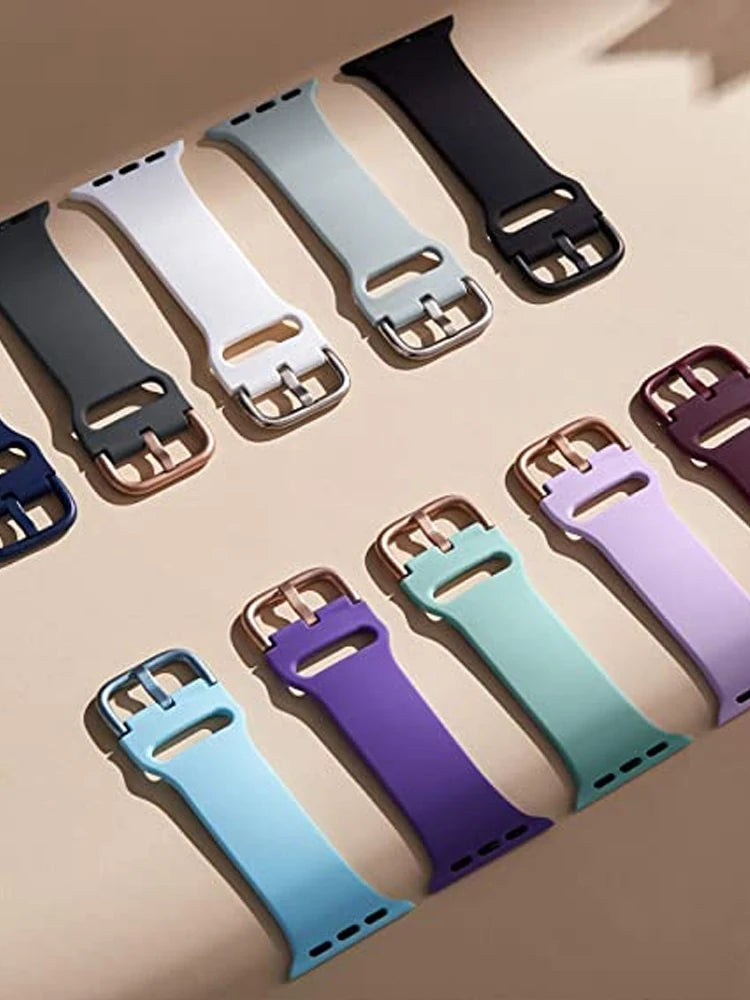 Silicone band For Apple Watch band 40mm 44mm 45mm 41mm 49mm 42mm 44mm 45mm watch band Apple Watch Series 8 7 6 5 4 3 SE Ultra
