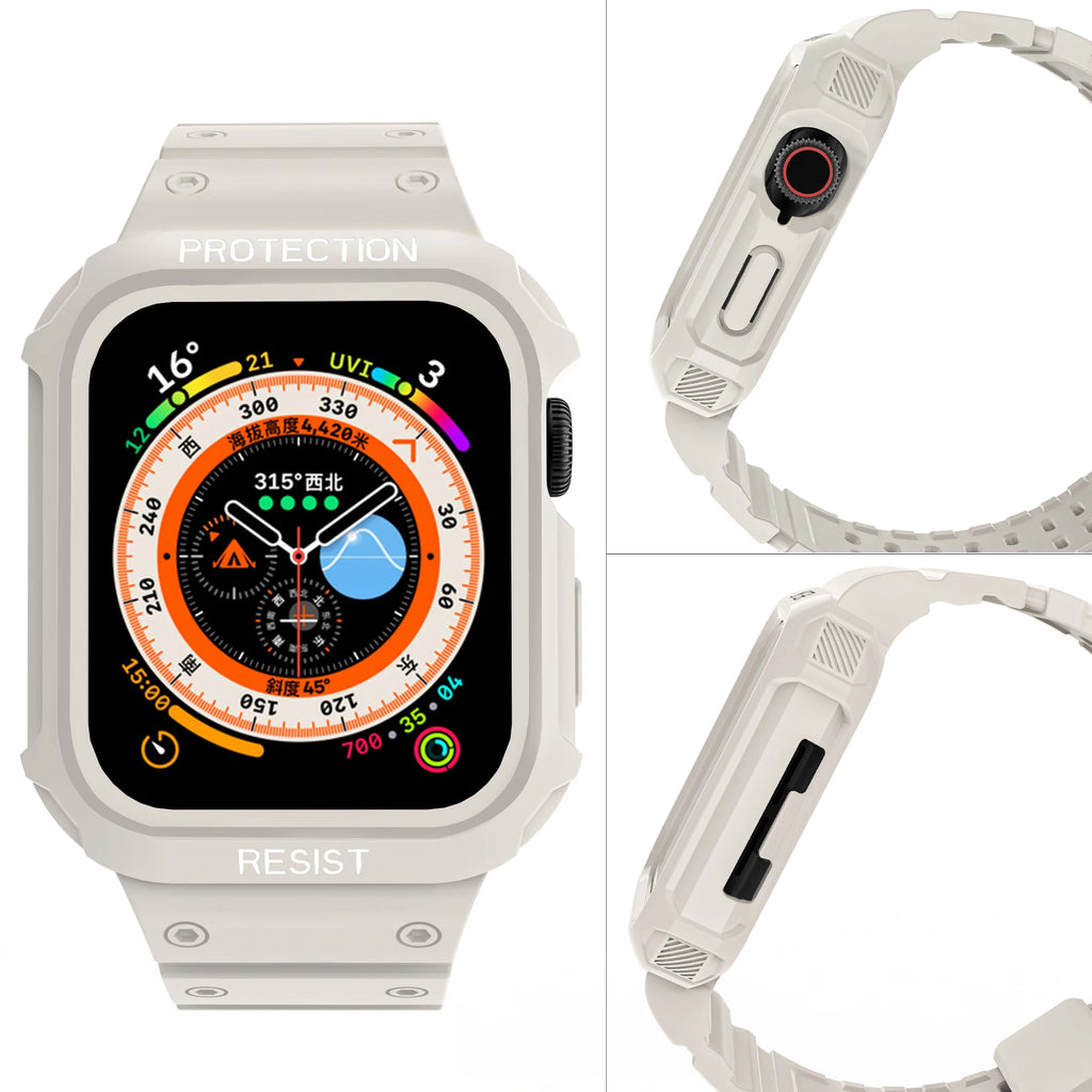 For Apple Watch 45mm 44mm 42mm 41mm 40mm Apple Watch Series 9 8 7 6 5 SE 4 3 2 1 band , Sport Protective Replacement Wristband