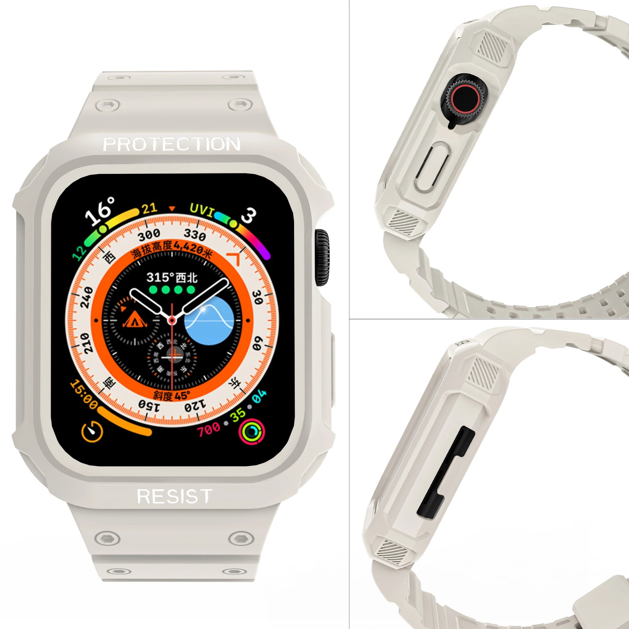 For Apple Watch 45mm 44mm 42mm 41mm 40mm Apple Watch Series 9 8 7 6 5 SE 4 3 2 1 band , Sport Protective Replacement Wristband