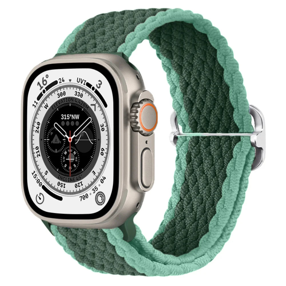 Braided Nylon band For Apple Watch Ultra 49mm 46mm 45mm 44mm 42mm 41mm 40mm Elastic band Apple Watch 11 10 9 8 7 SE 4 5 6 Belt