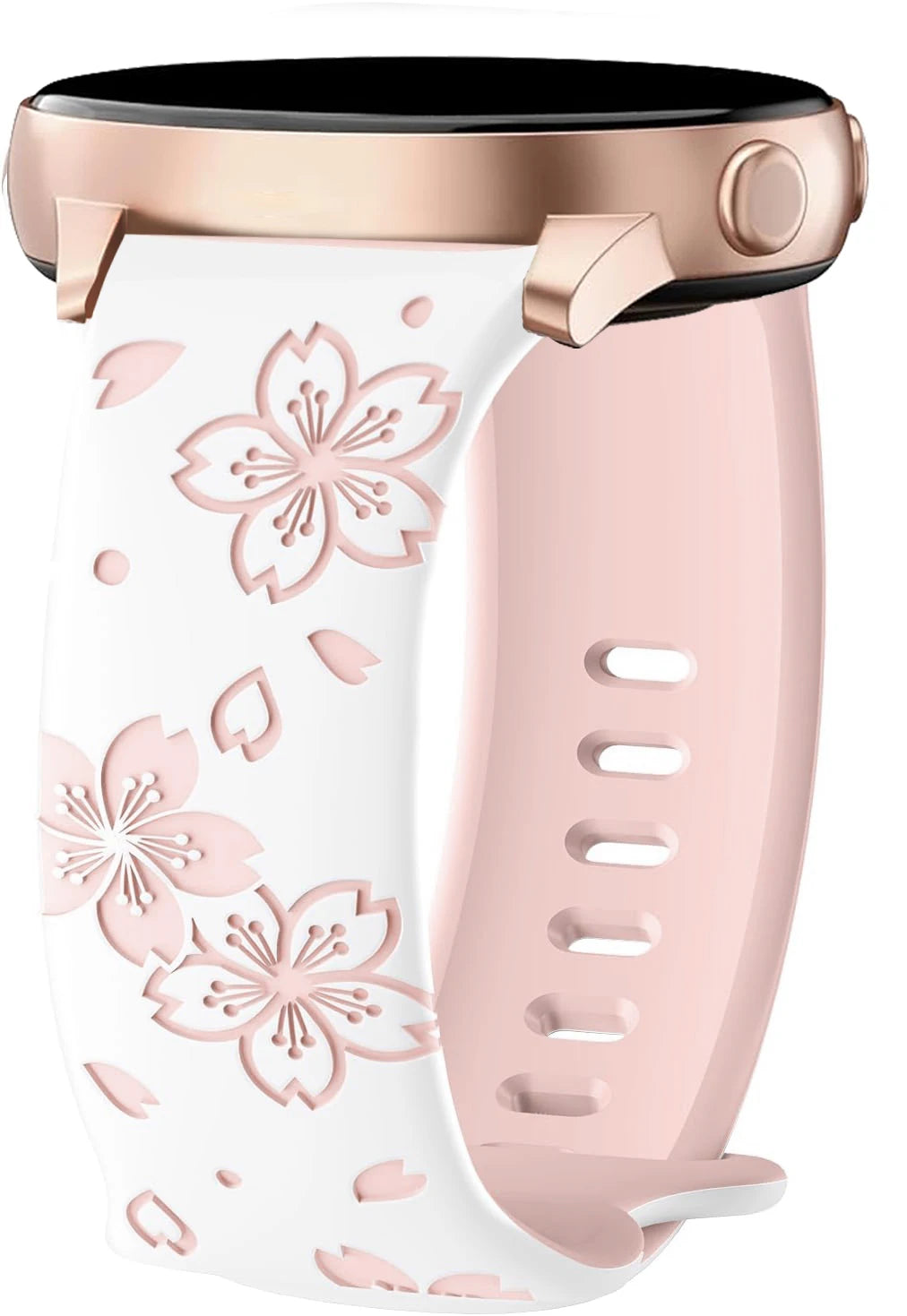 Two-tone Silicone Band Engraved Strap for Samsung Galaxy Watch 7/6/5/4/Active 2 40mm 44mm/Watch 5 Pro 45mm/Watch 3 41mm Straps