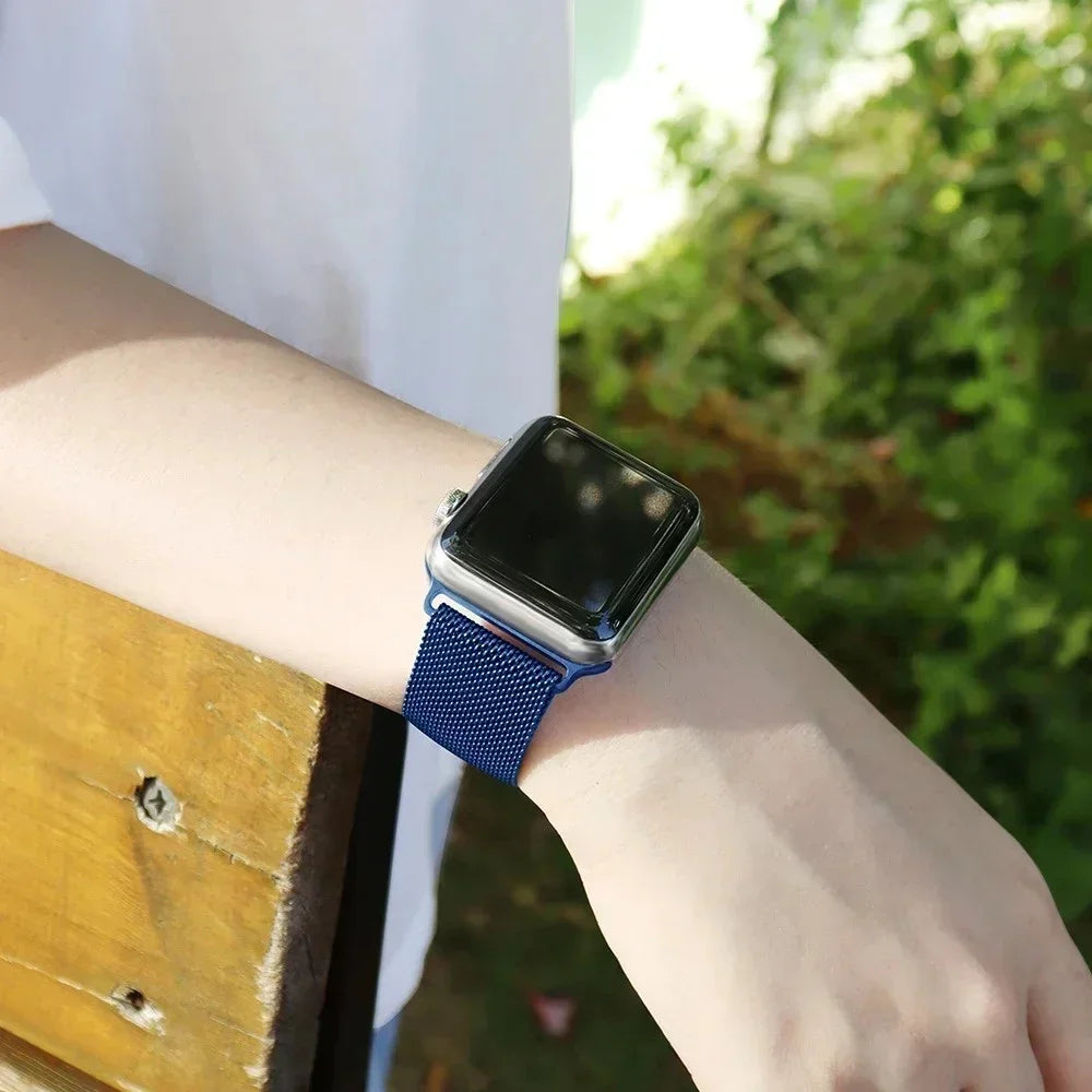 Milanese Loop for Apple Watch band 42mm 44mm 45mm 49mm 38mm 40mm 41mm Stainless Steel Adjustable sport and Leisure bandt