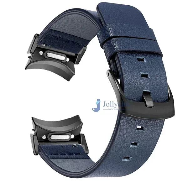 No Gaps Leather Strap For Samsung Galaxy Watch 7 6 Classic 47mm 43mm 6/5/4 40mm 44mm 5Pro 45mm Quick Fit Band Accessories
